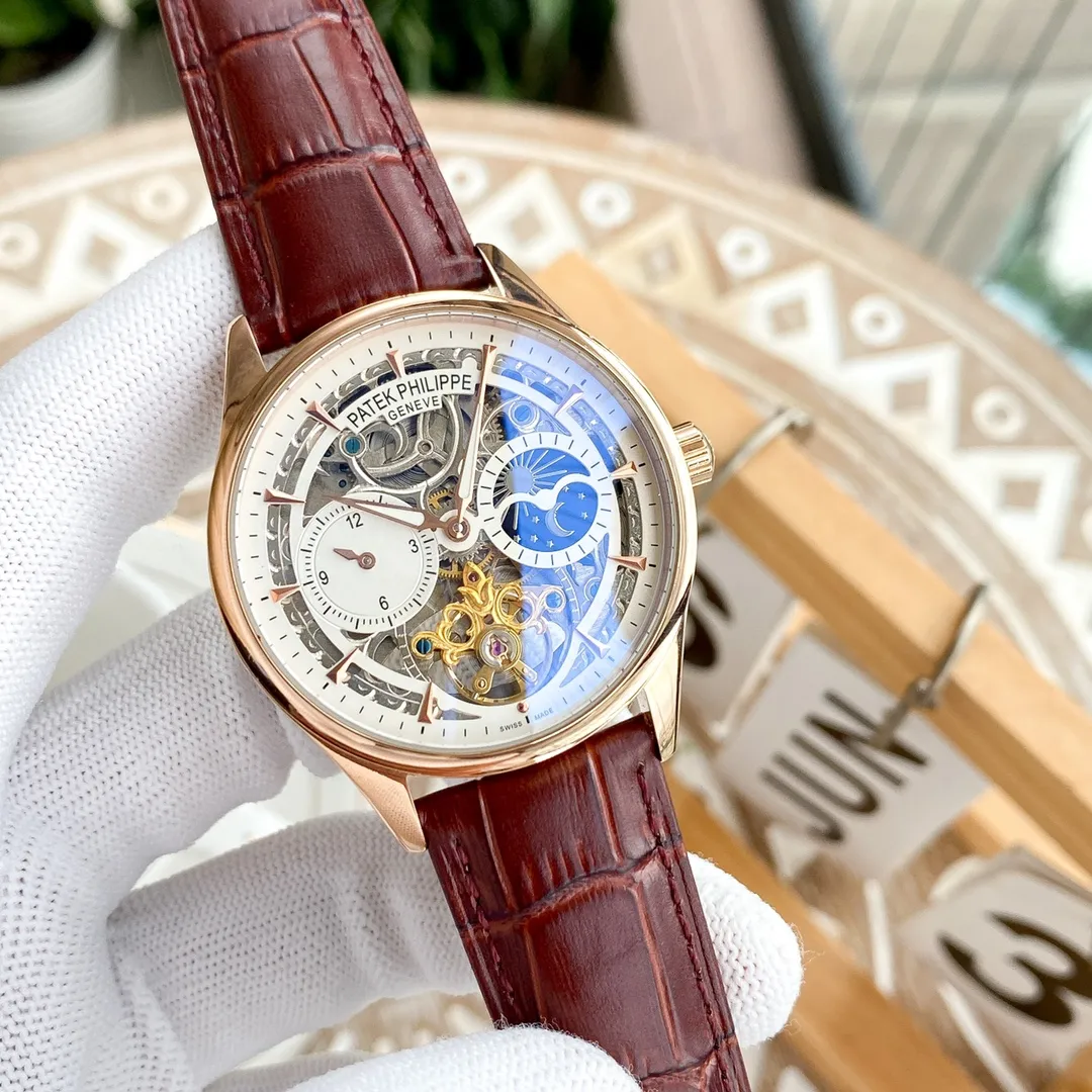 【Foreign trade import】💰1560! Patek Philippe - Patek.Philippe‼ ️Exquisite men's watch, with stunning hollow design, exquisite craftsmanship, originality, noble atmosphere and gentlemanly style. Adopting fully automatic mechanical movement, top-grade 316 stainless steel case, imported calfskin strap, mineral super mirror, size 40mm🔥Top quality products are constantly produced🔥
